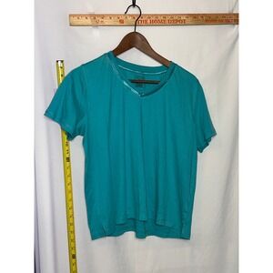 Hasting & Smith V Neck Short Sleeve T Shirt Teal Size PL